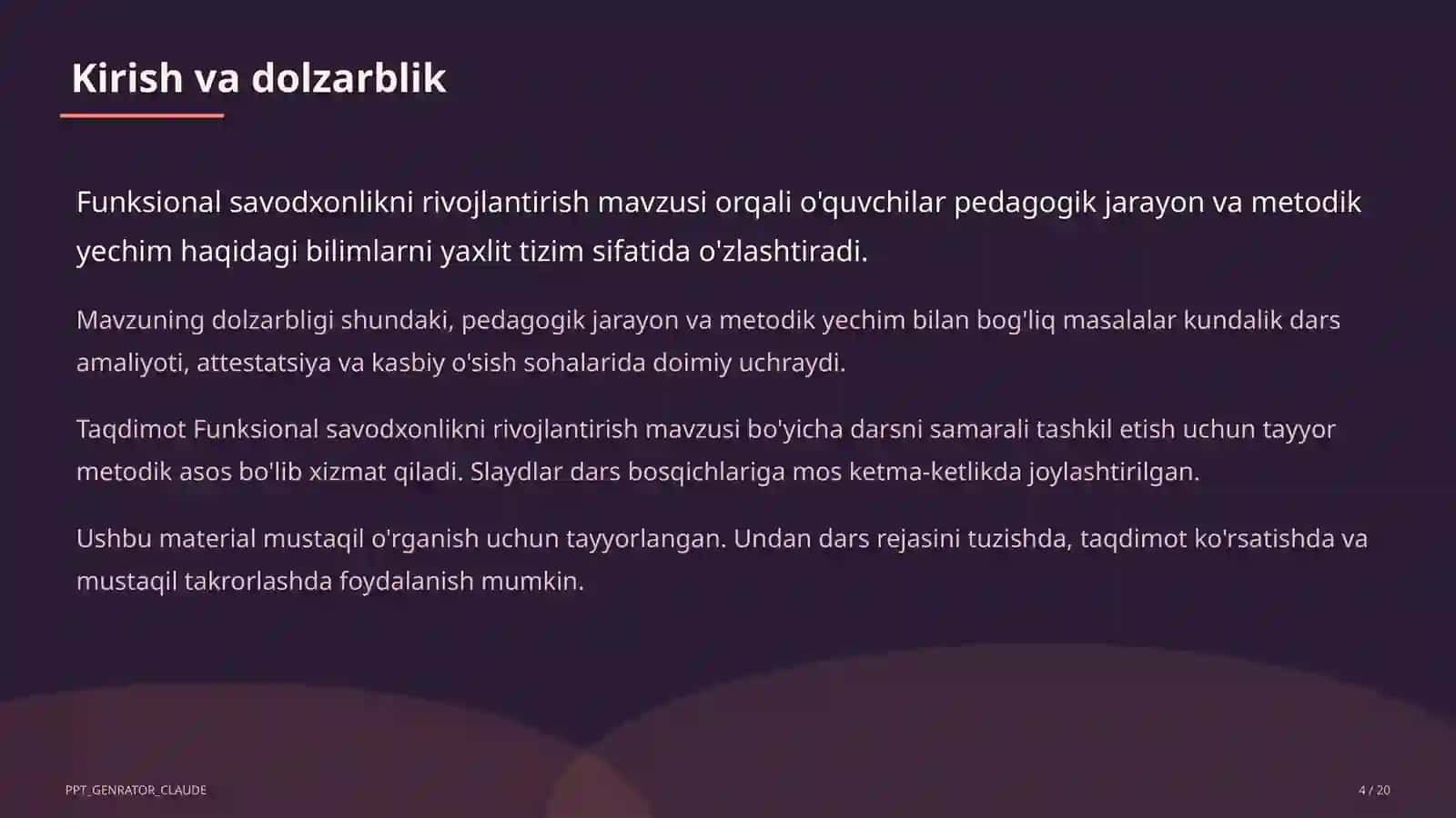 Funksional savodxonlikni rivojlantirish 4