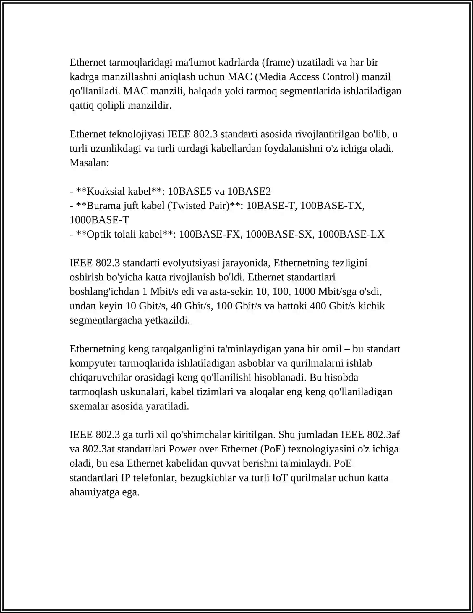 IEEE 802 (IEEE 802.3, 802.11, 802.15, 802.16) STANDARTLARI 4