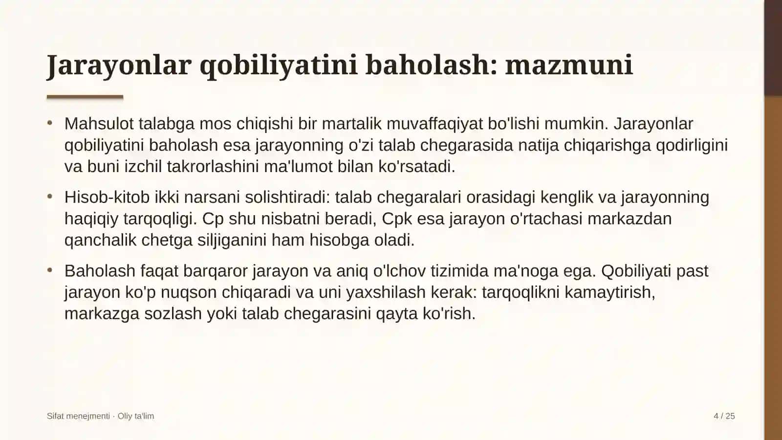 yuqori tezlikdagi temir yo'l qatnovida jarayonlar qobiliyatini baholash 7316 4