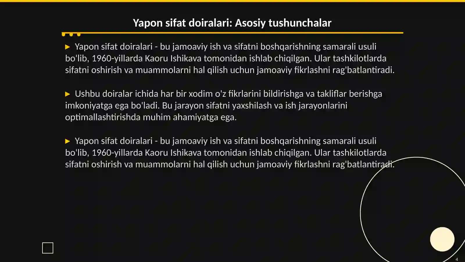 Kaoru Ishikava va Yapon sifat doiralari nazariyasi 4