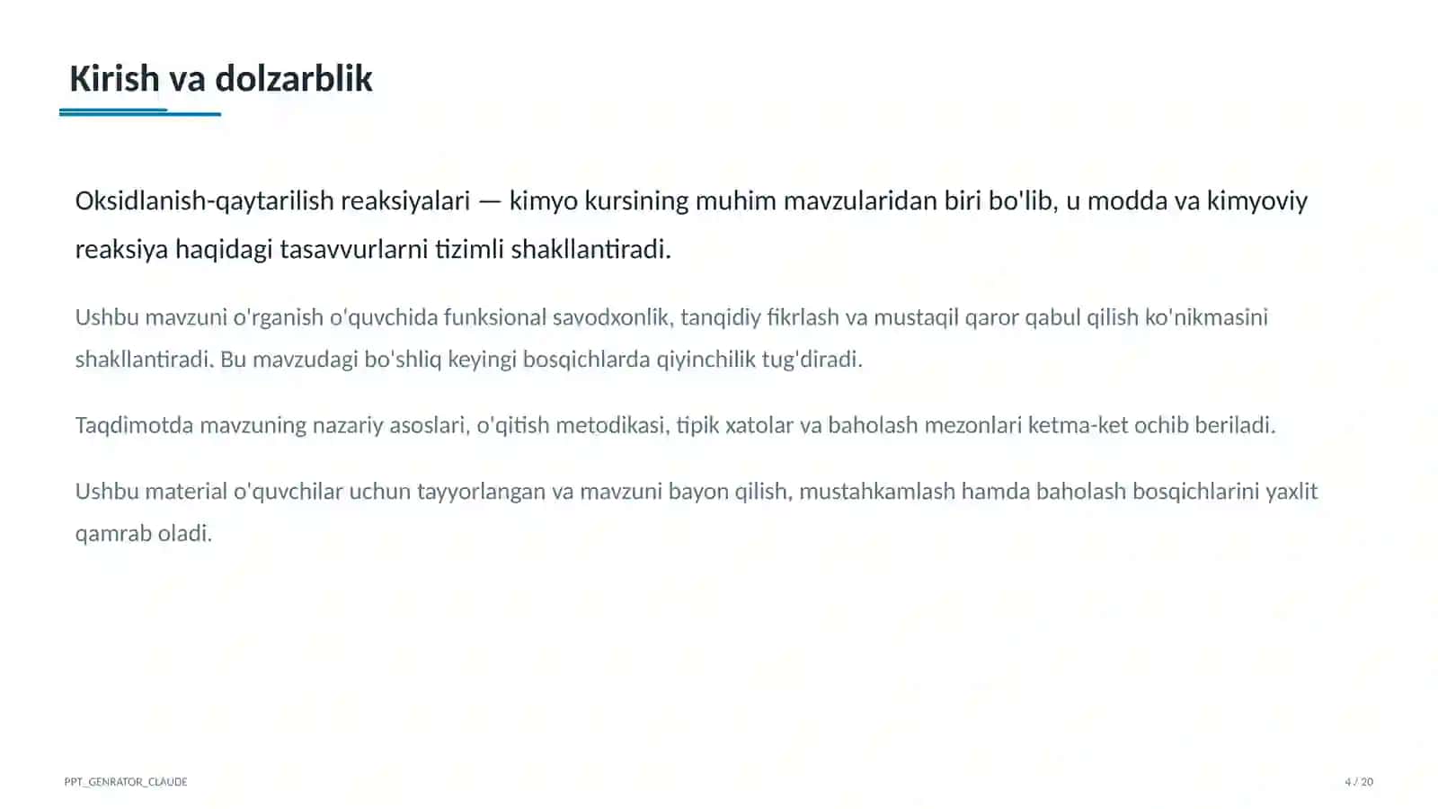 Oksidlanish-qaytarilish reaksiyalari (8-sinf) 4