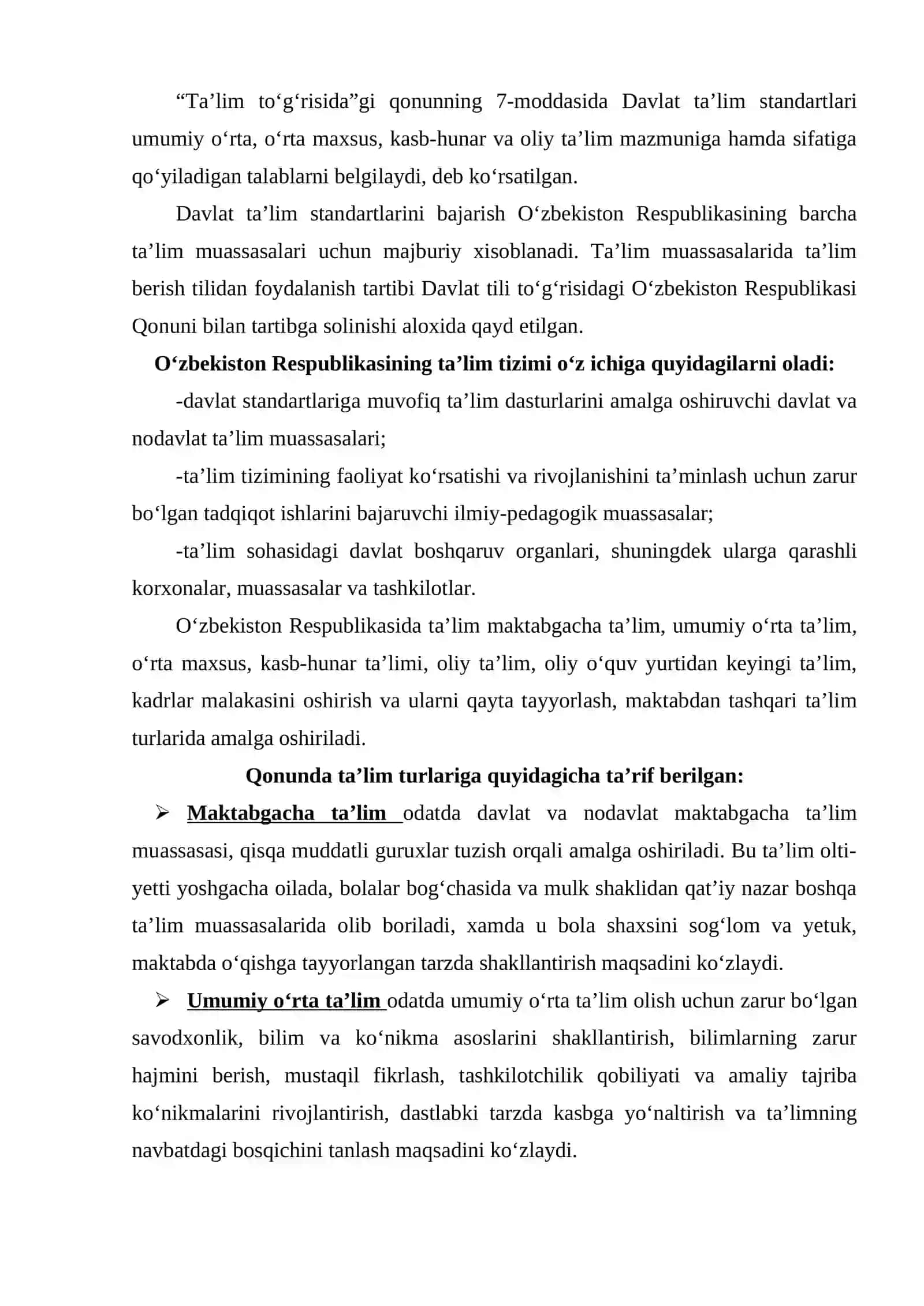 Maktabgacha ta’limni tashkil etishning xuquqiy – meyoriy asoslari 4
