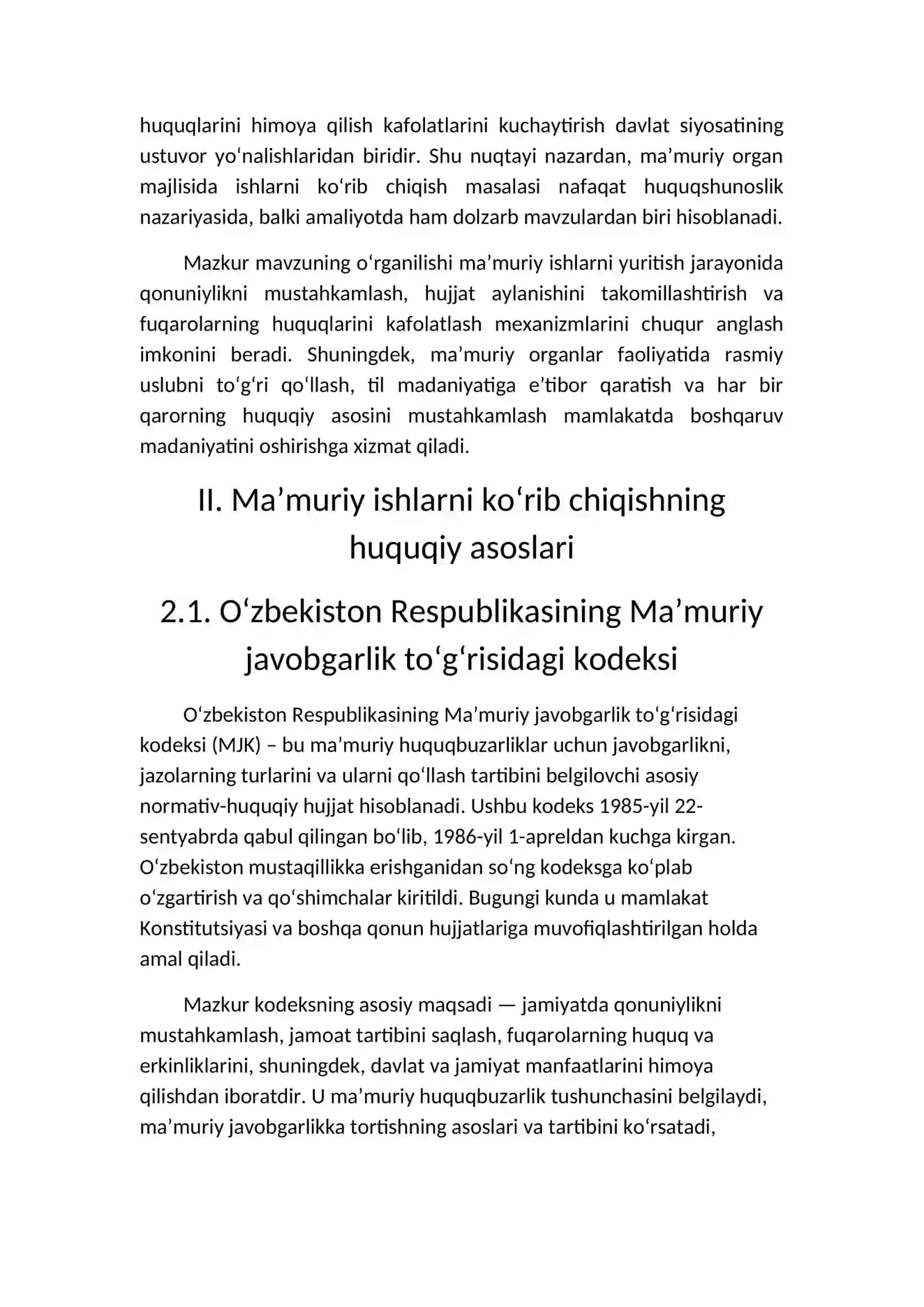 O'zbekiston Respublikasining Maʼmuriy javobgarlik to'g'risidagi kodeksi va sud ishlarini yuritish ko 4