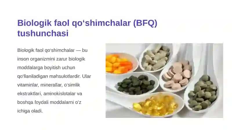 Biologik faol qo‘shimchalar va dori vositalarining qiyosiy tahlili. 4