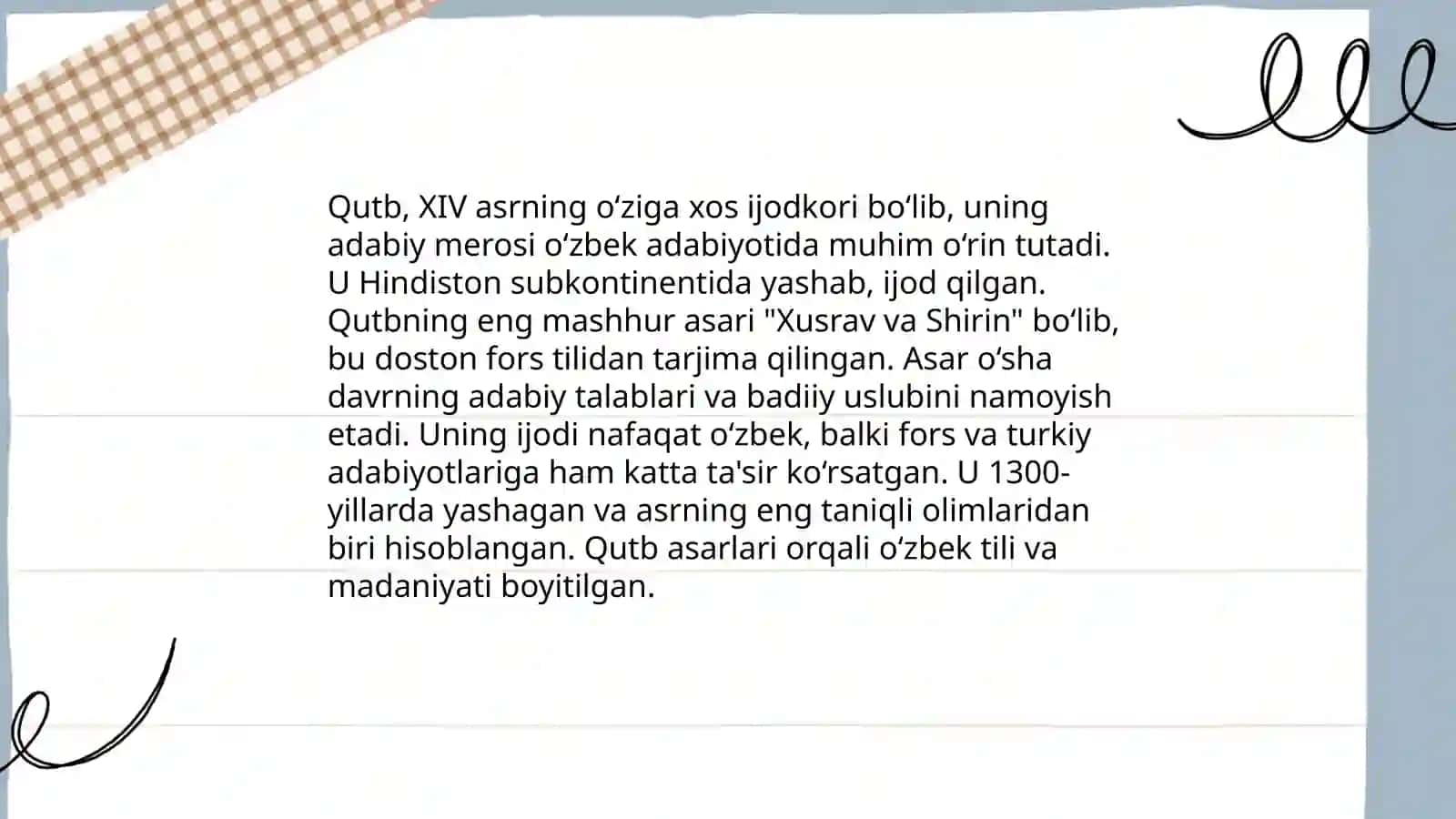 Qutb va uning,, Xusrav va Shirin '' dostoni 4