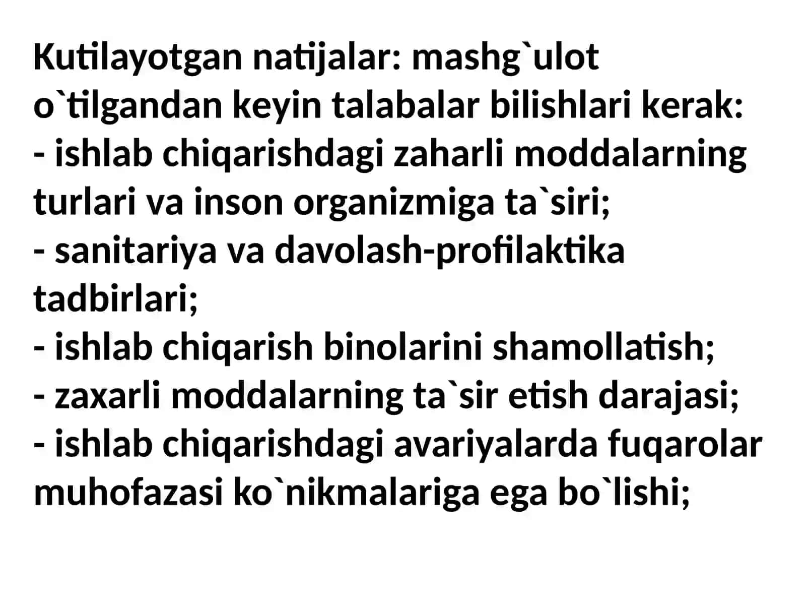 SANOATDAVA QISHLOQ XO`JALIGIDA ISHLATILADIGAN ZAXARLI KIMYOVIY MODDALARNING (ZKM) TASNIFI VA TA`SIR MEXANIZMI 4