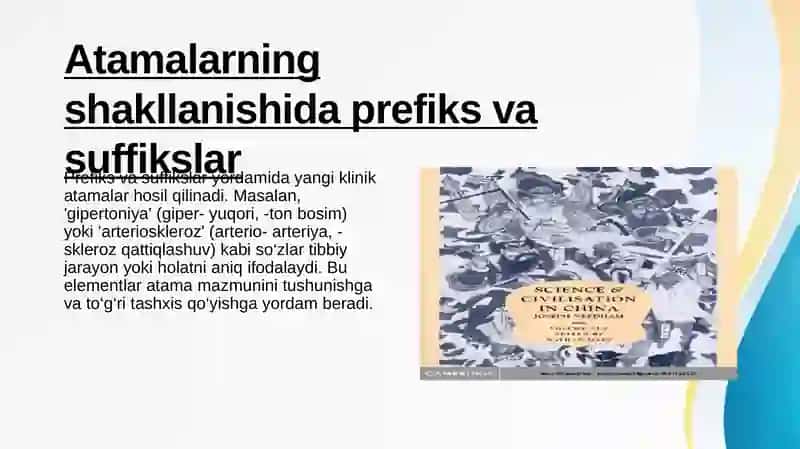 Klinik atamashunoslikda qo'llaniladigan prefiksatsiya va suffiksatsiya. Gippokrat qasamyodi 4