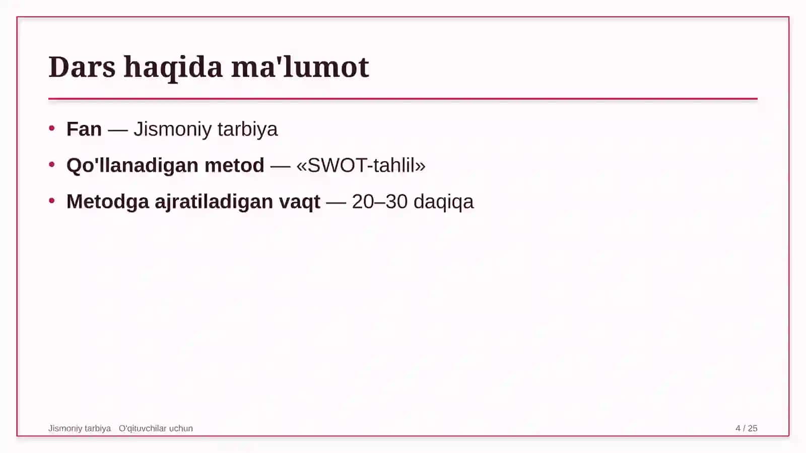 jismoniy tarbiya darslarida swot tahlil metodidan foydalanish 2946 4