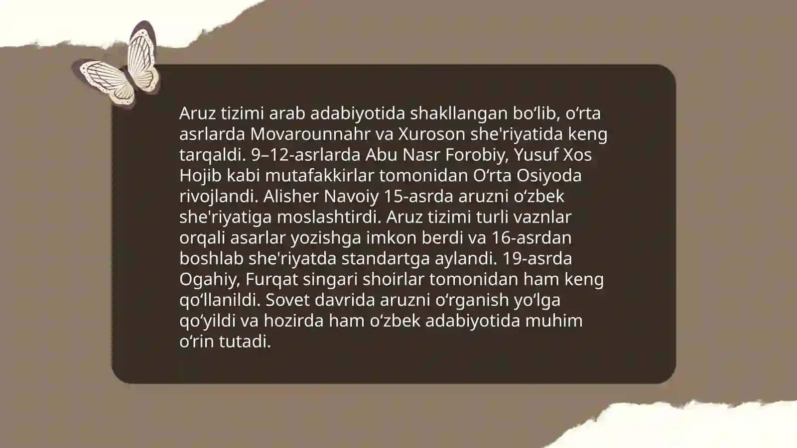 Fitratning adabiyot qoidalari. Aruz nazariyasi asarlari tahlili 4