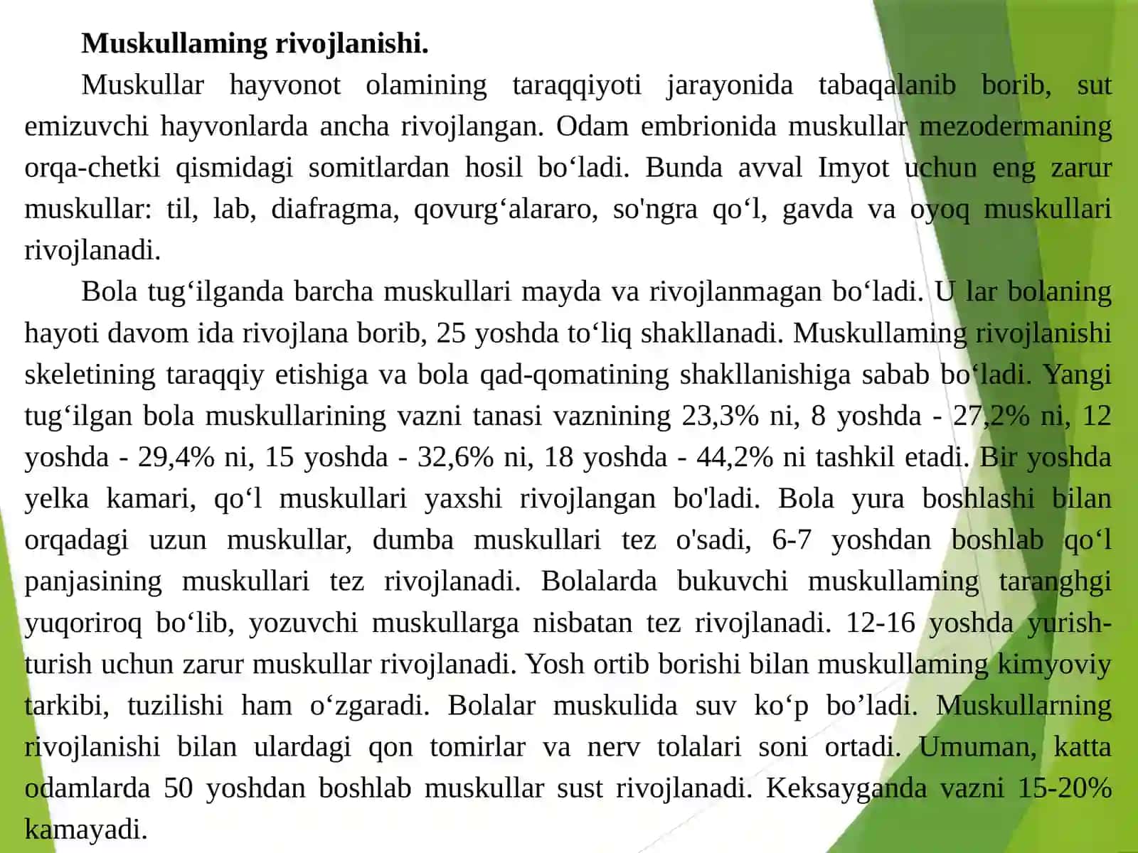 Tayanch-xarakat apparatining yosh xususiyatlari va gigienasi (2-qism) 4