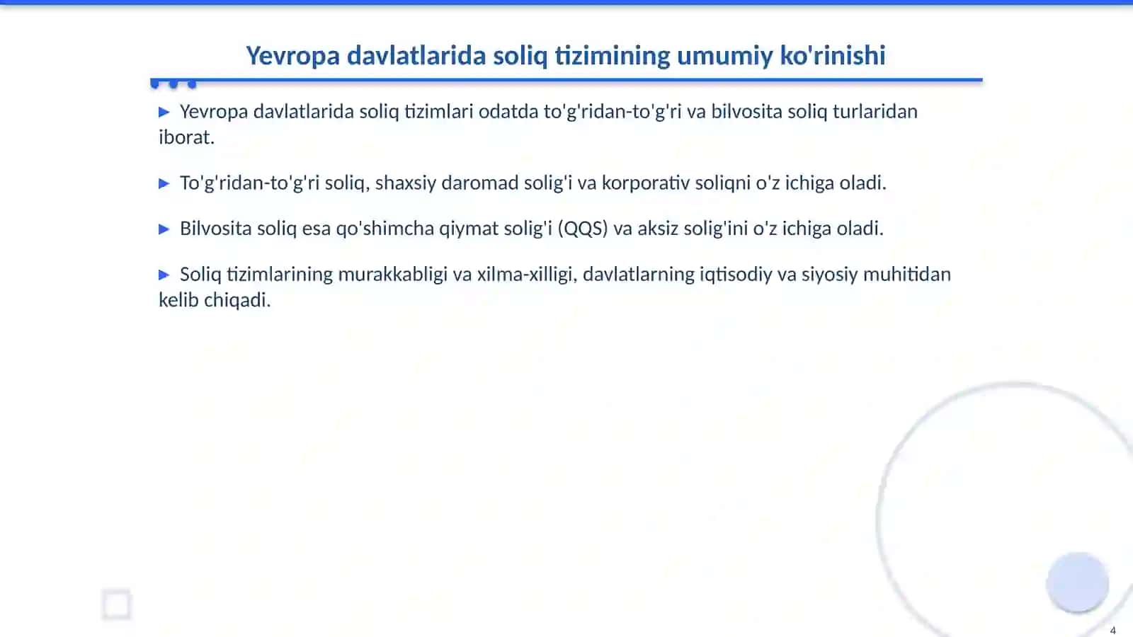 Yevropa Davlatlarida Soliq Tizimi 4