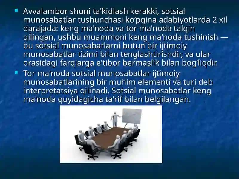 Sotsial munosabatlar 4