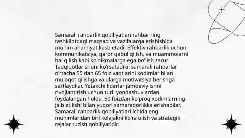 Korxona va tashkilotlarda xodimlar bilan rahbar o'rtasidagi ish yuzasidan vujudga keladigan ish aloqalari va munosabatlari 4
