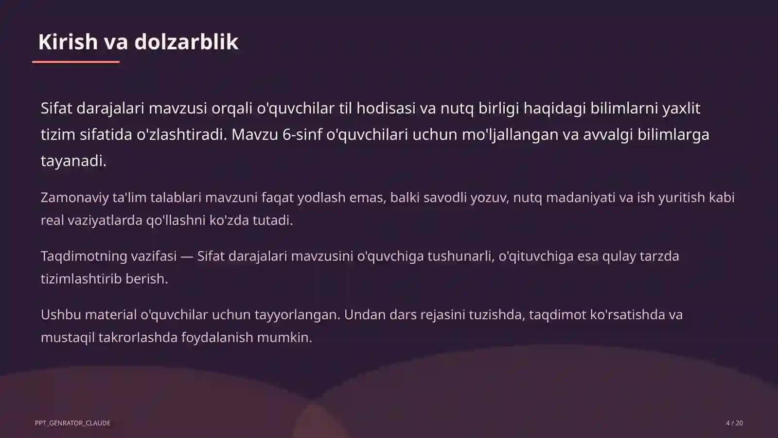 Sifat darajalari (6-sinf) 4