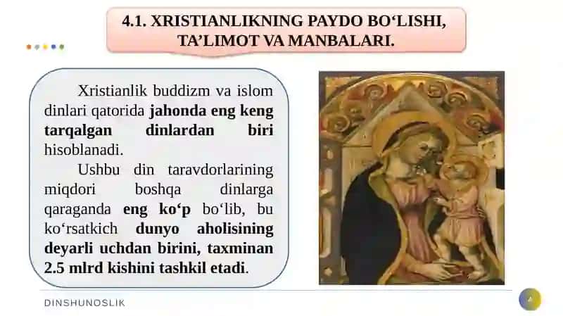 Xristianlikning paydo bo‘lishi, ta’limot va manbalari 4