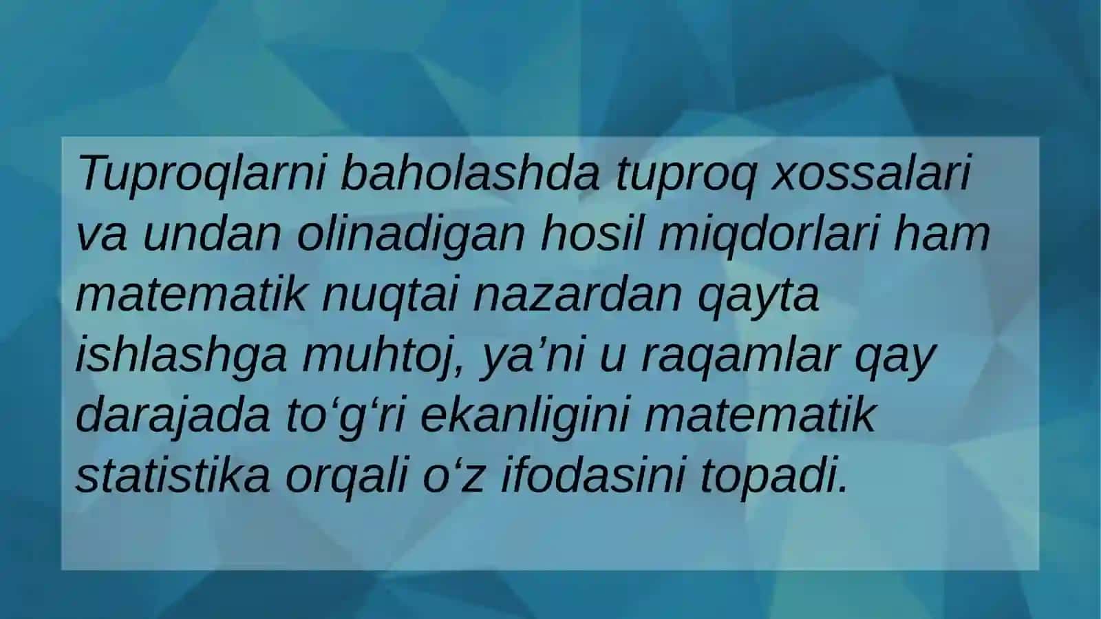 Tabiiy fanlar Tuproqshunoslik ta‘lim yo'nalishi 120_ lll bosqich Qarshiyeva Muniraning 4