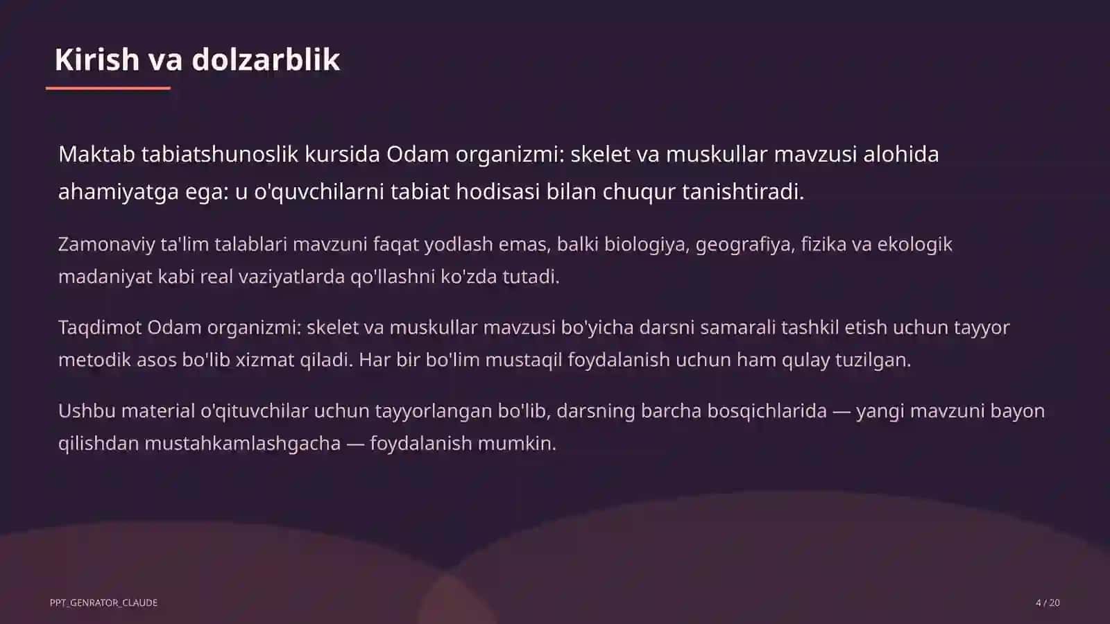 Odam organizmi: skelet va muskullar (4-sinf) 4