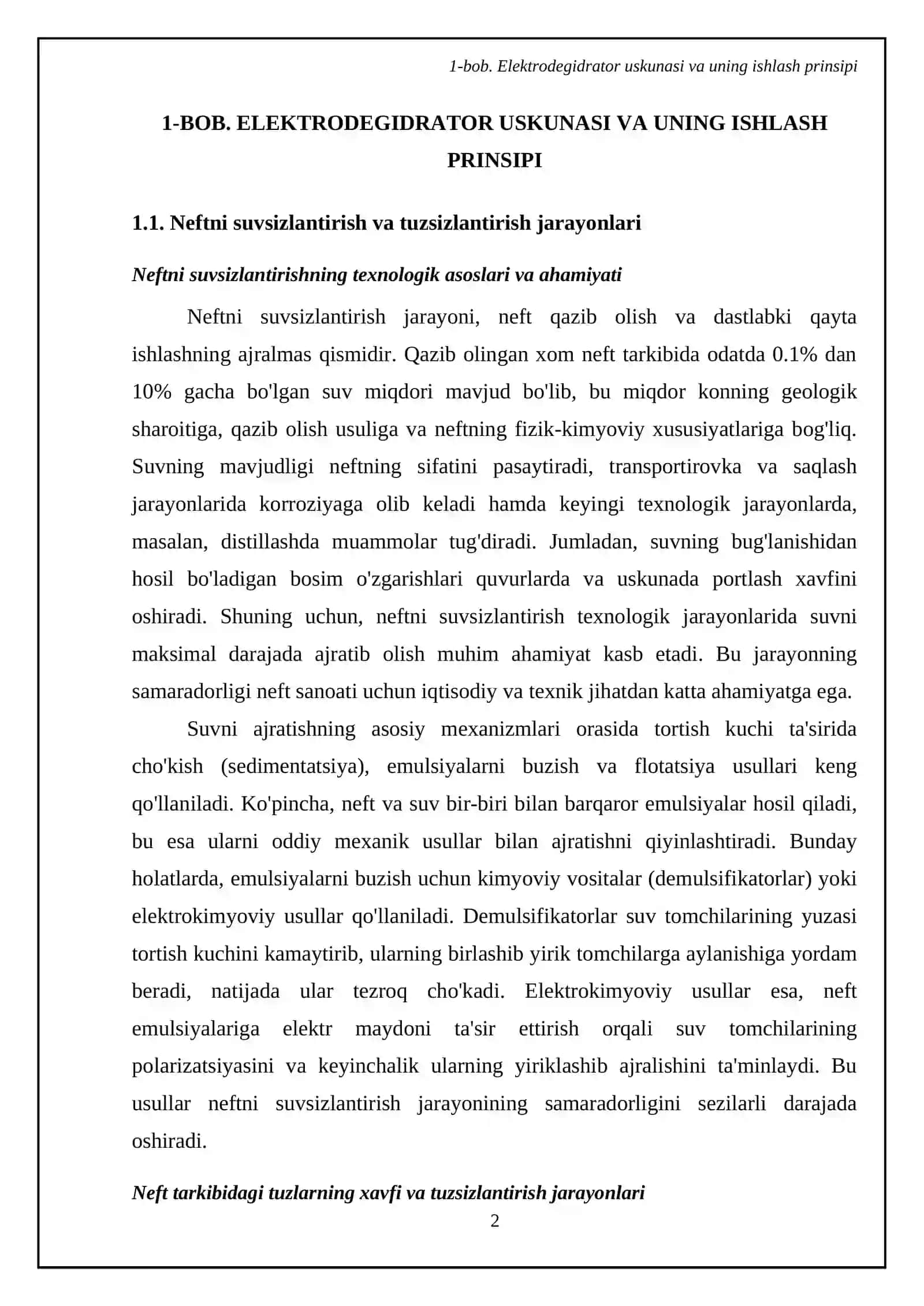 Elektrodegidrator uskunasi hisob-kitobi 4