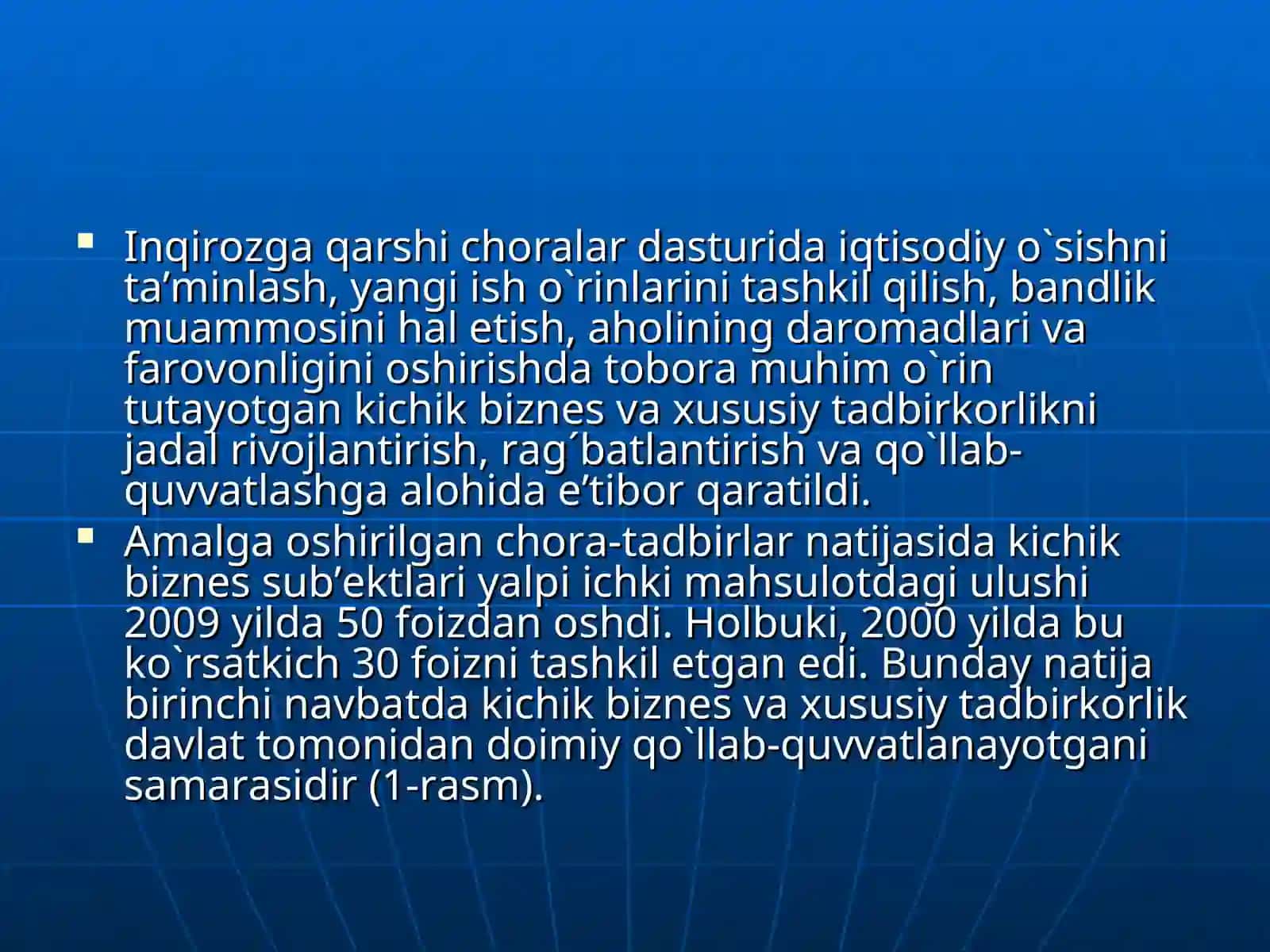 Kichik biznes va xususiy tadbirkorlik 4