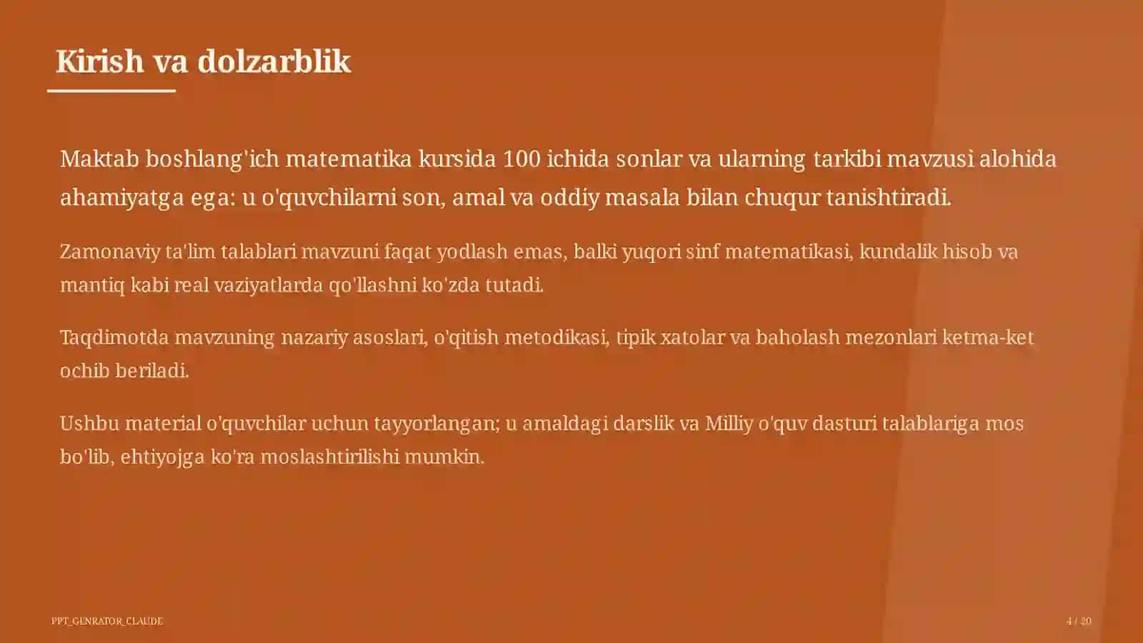 100 ichida sonlar va ularning tarkibi (2-sinf) 4