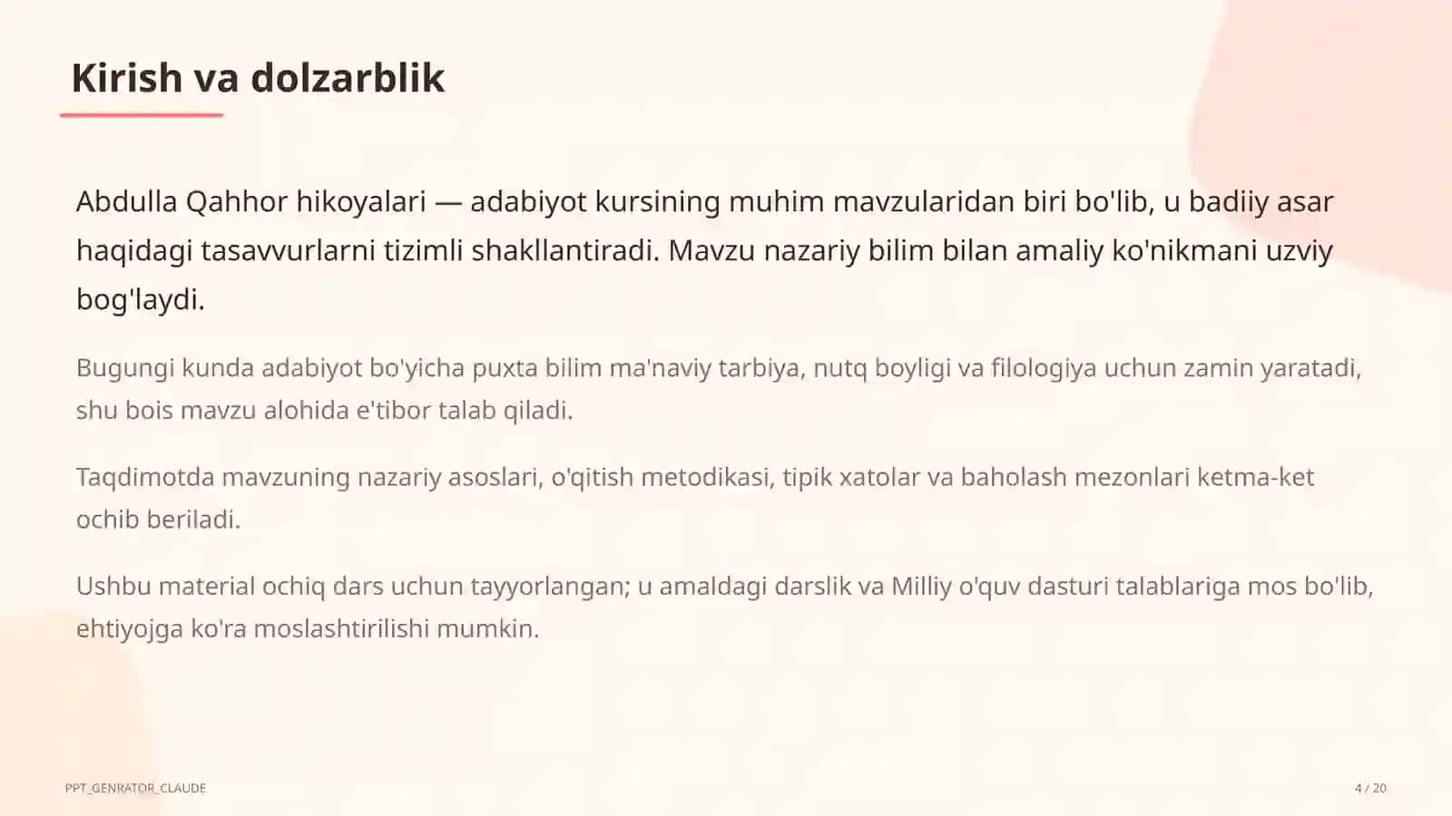Abdulla Qahhor hikoyalari (8-sinf) 4