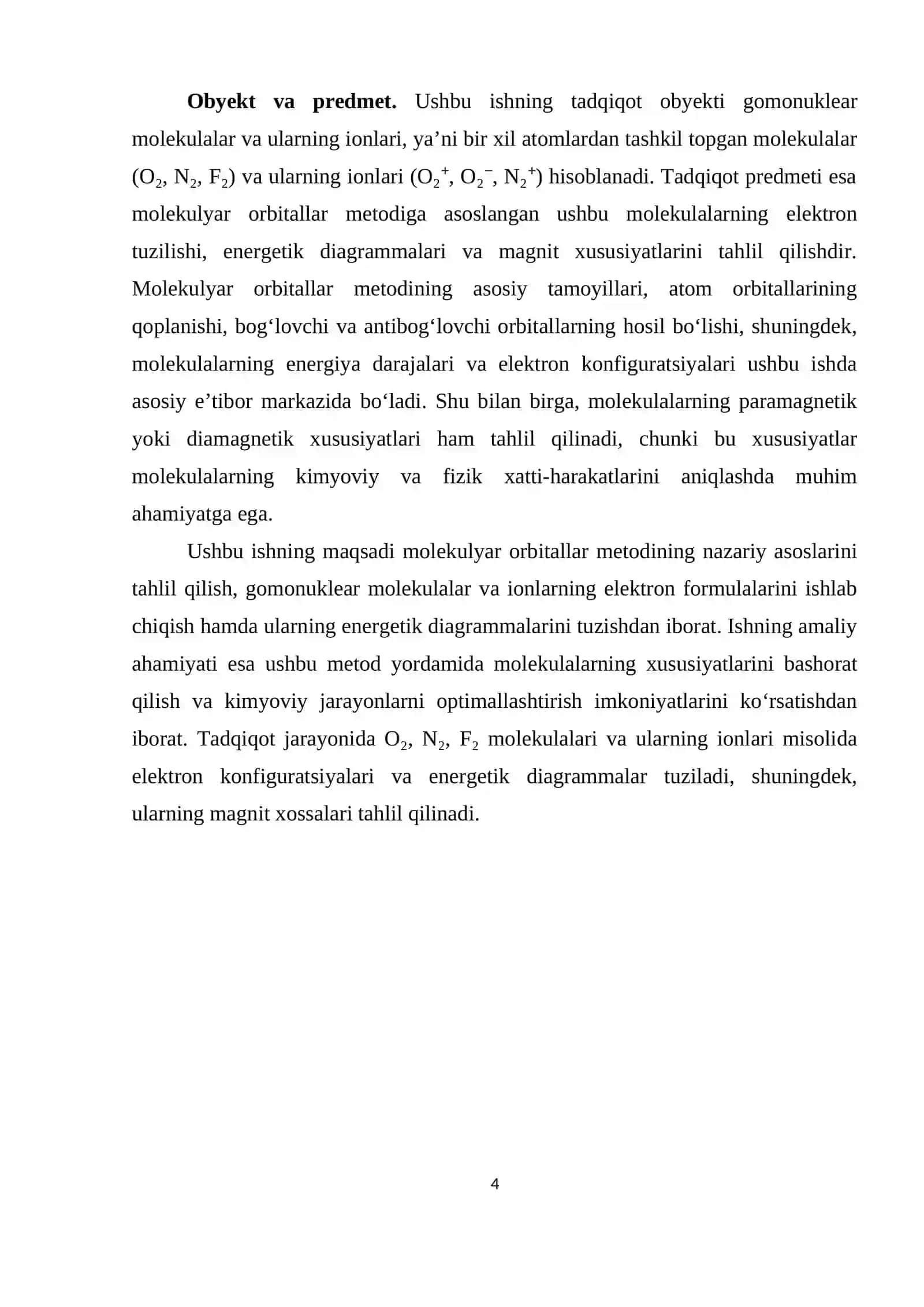 Noorganik kimyo. Molekulyar orbitallar metodi 4