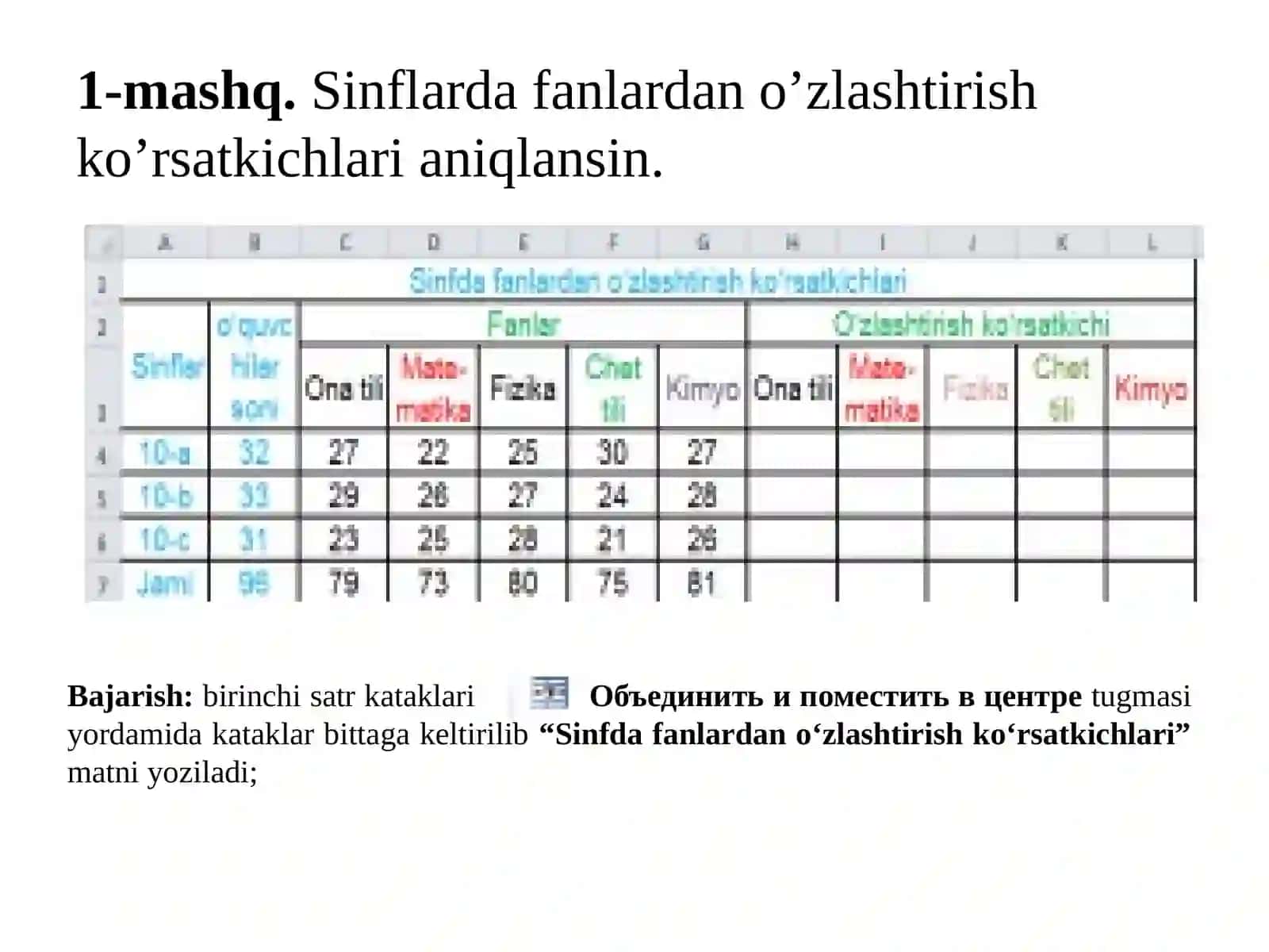 MS Excel dasturida katakka murojaat turlari 4