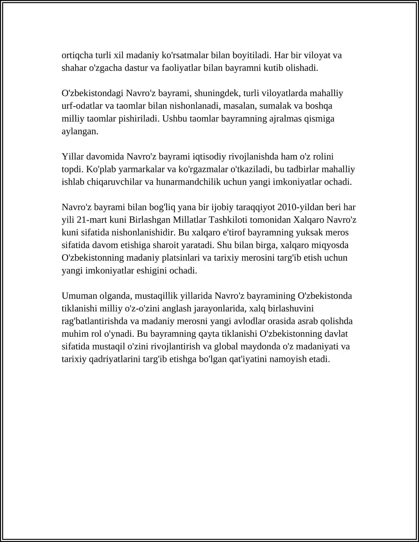 MUSTAQILLIK YILLARIDA MILLI URF-ODATLAR, QADRIYATLAR VA AN’ANALARNING QAYTA TIKLANISHI 4