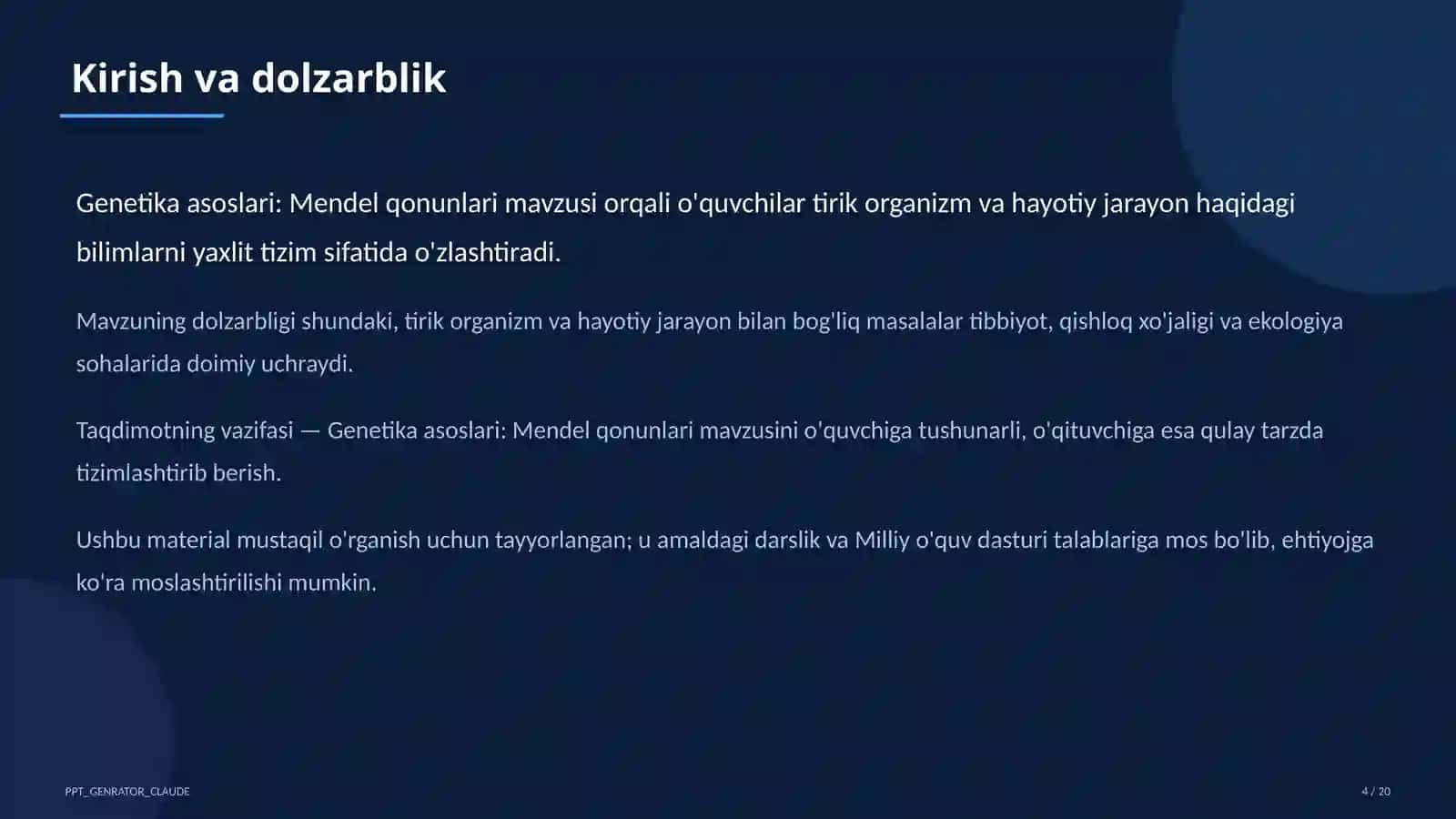 Genetika asoslari: Mendel qonunlari (9-sinf) 4