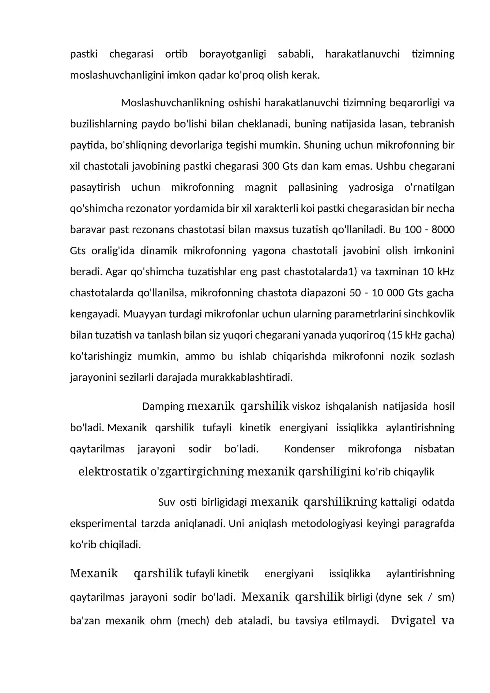 Mexanik qarshiliklar Turgun mashinalar 4