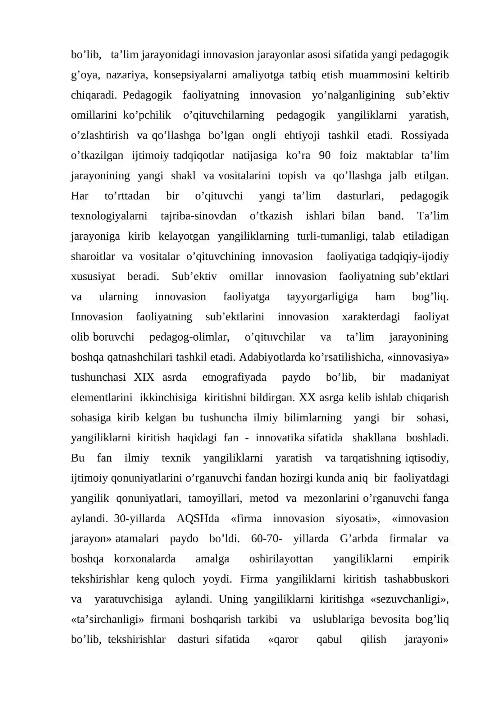 Yangilik va uning turlari. Innovatsiya va uning turli tasniflari 4