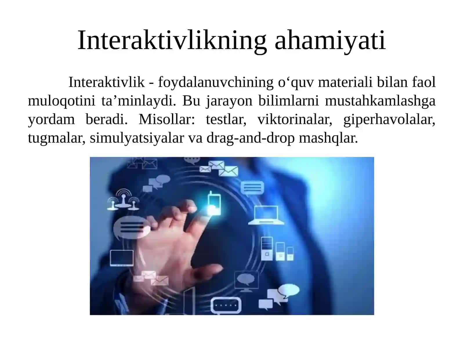 Mul’timediali interaktiv elektron o‘quv kurslarini yaratish dasturlari yordamida elektron darslik yaratish  asoslari 4