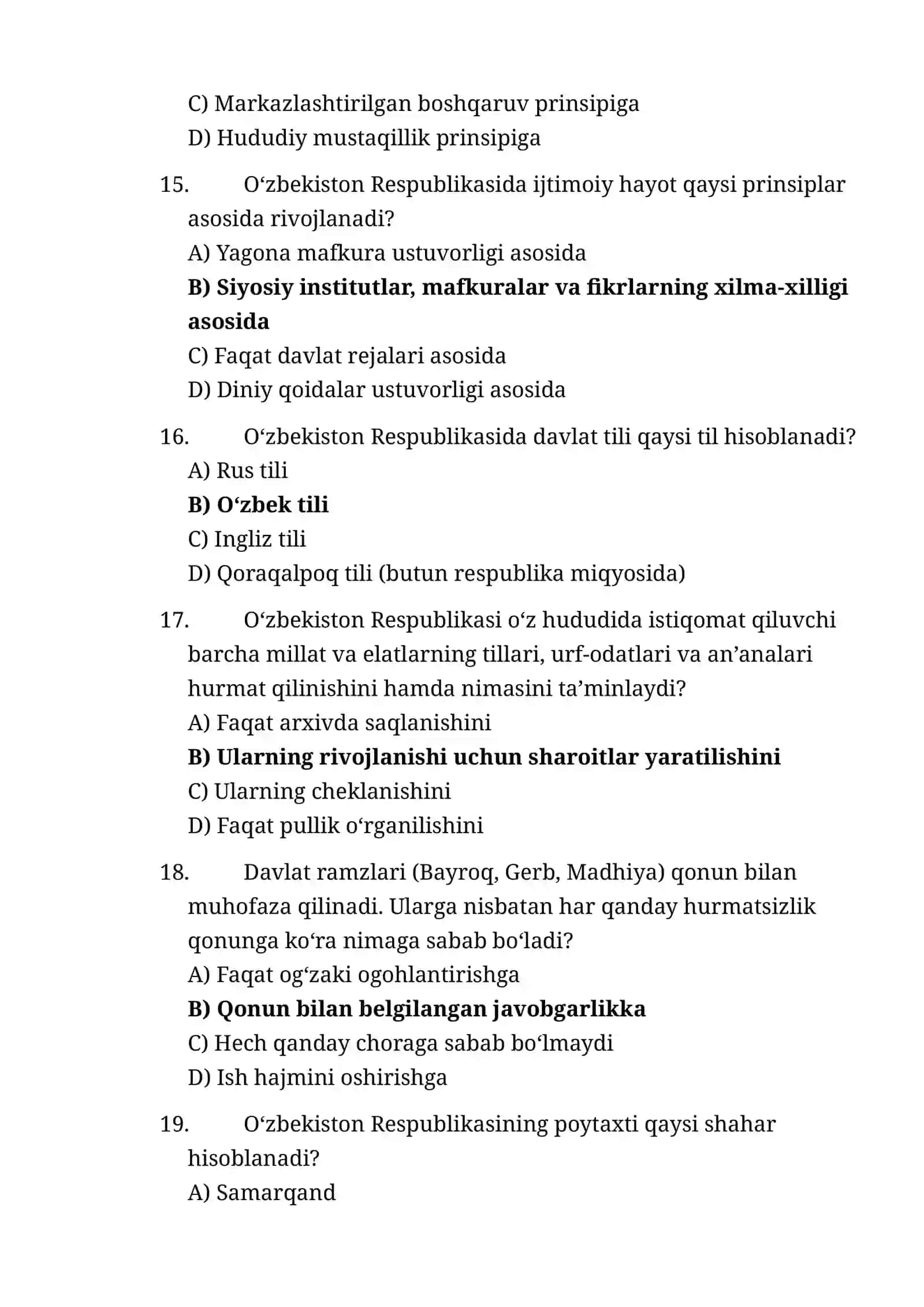 test.argos.Huquqshinoslik va IQ testlari (200 ta savol-javob, to‘liq belgilangan) 4