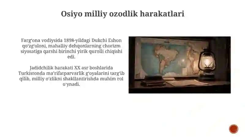 XIX asr oxiriga XX asr boshlarida milliy ozodlik harakati geografiyasi 4