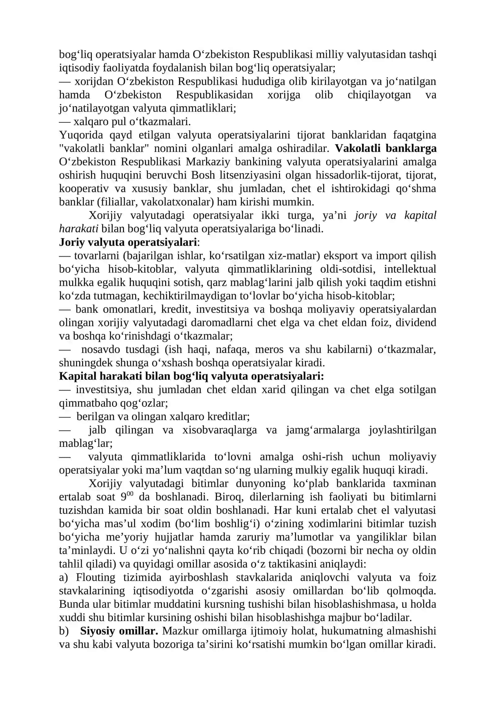 Xalqaro valyuta bozori va valyuta operatsiyalarining xalqaro moliya munosabatlaridagi ahamiyati 4