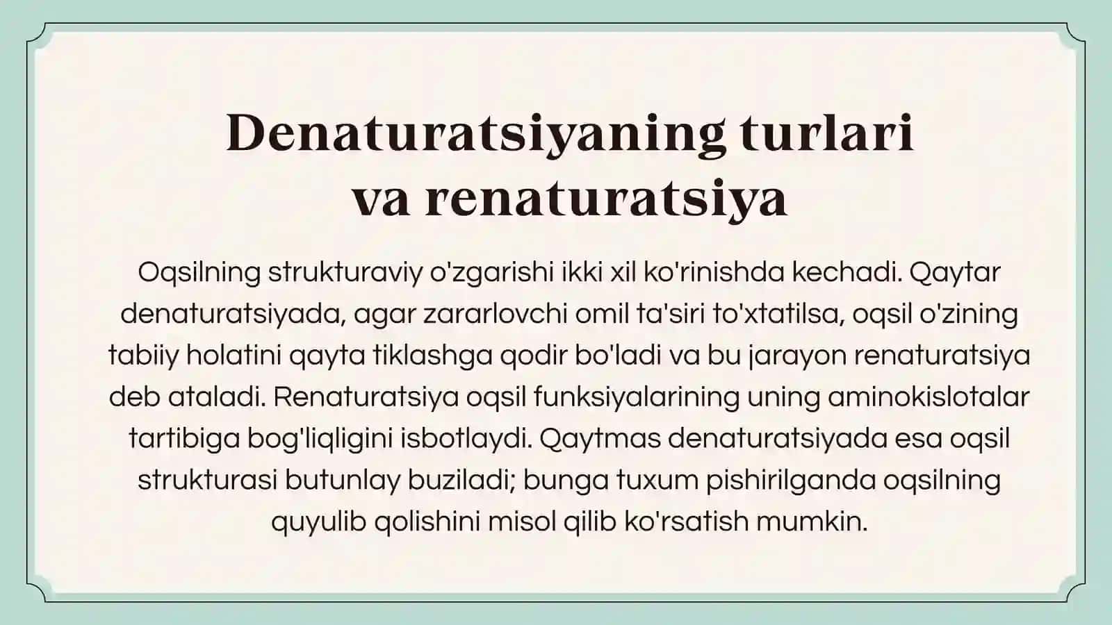 Denaturatsiya tushunchasi 4