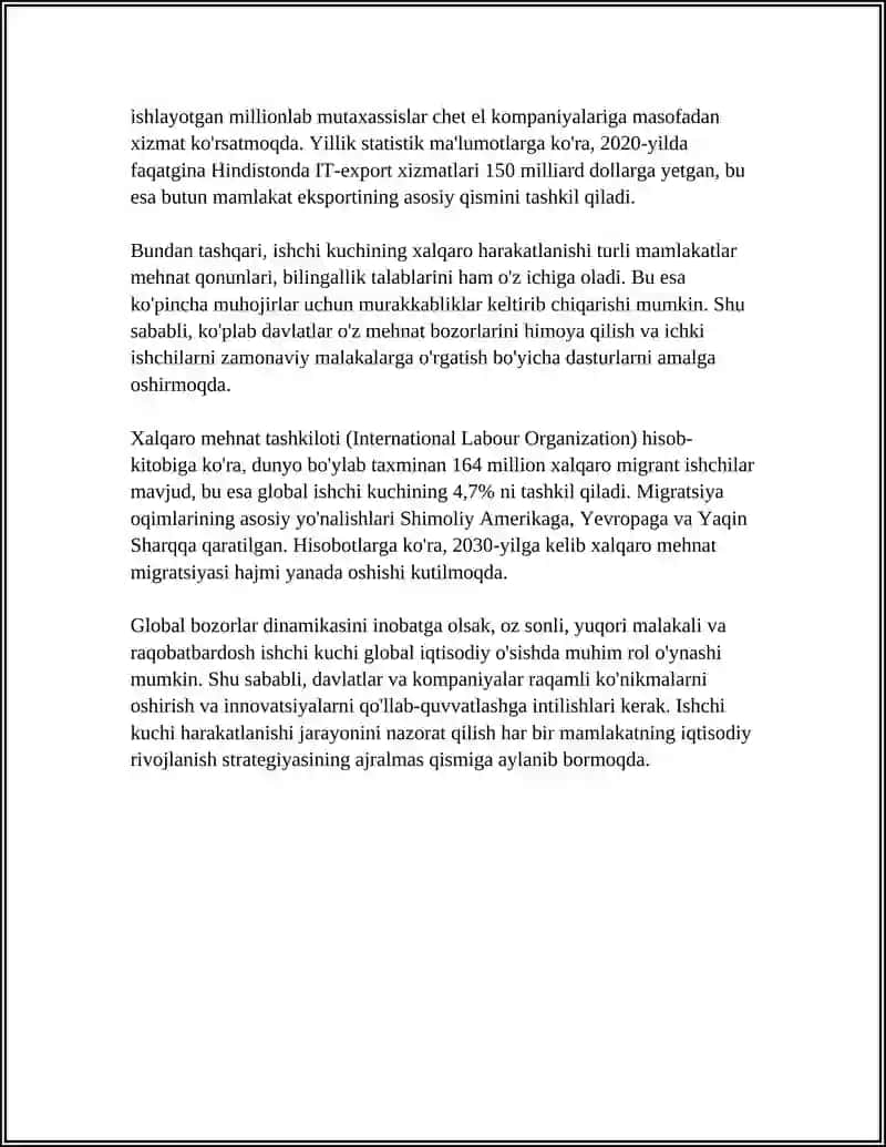 MEHNAT JARAYONI VA MENEJMENTNING GLOBALLASHUVI 4