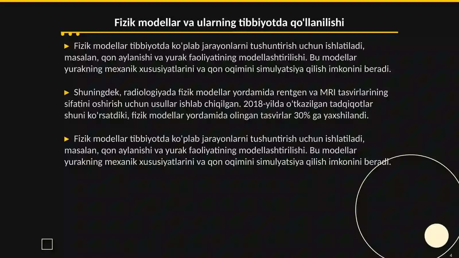 Tibbiyotda matematik modellashtirish uslublarini o‘rganish 4