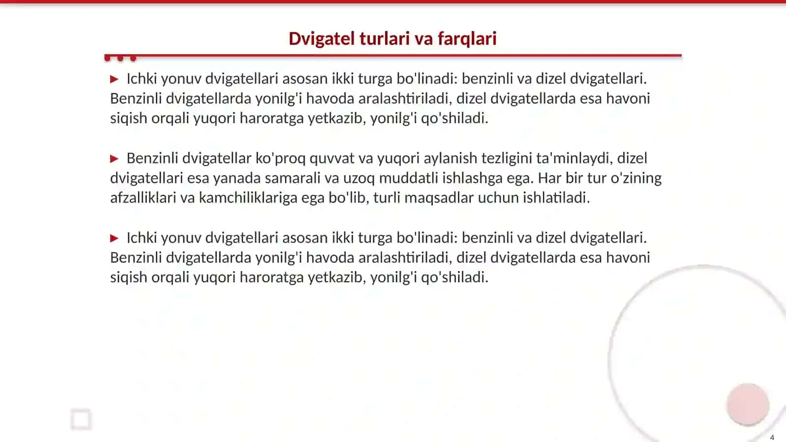 Ichki yonuv dvigateli 4