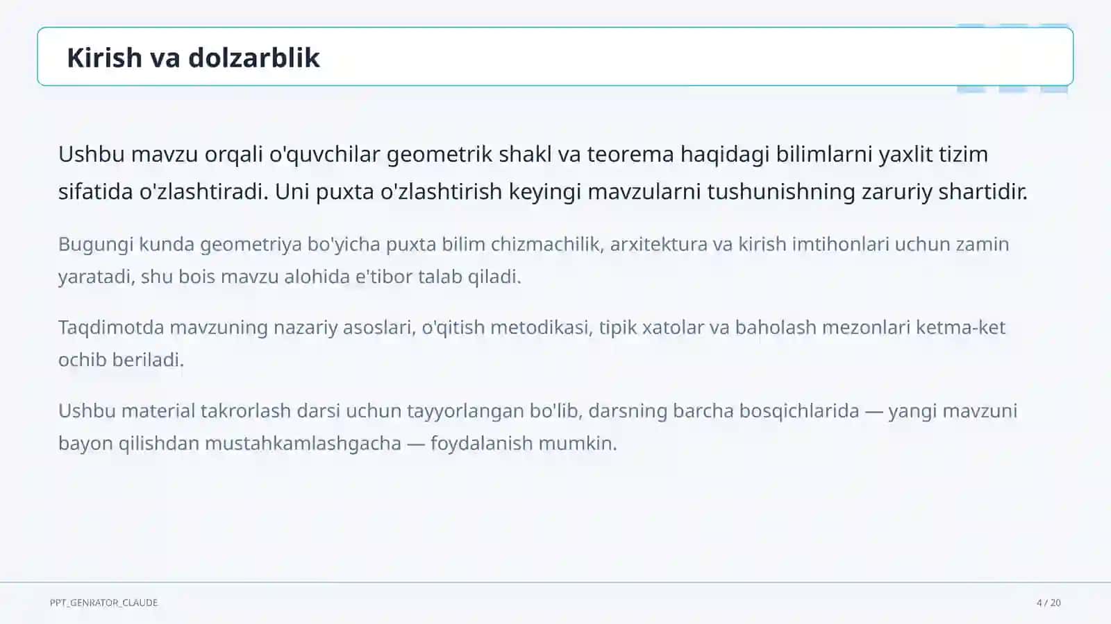 Fazoda perpendikulyarlik: uch perpendikulyar teoremasi (10-sinf) 4