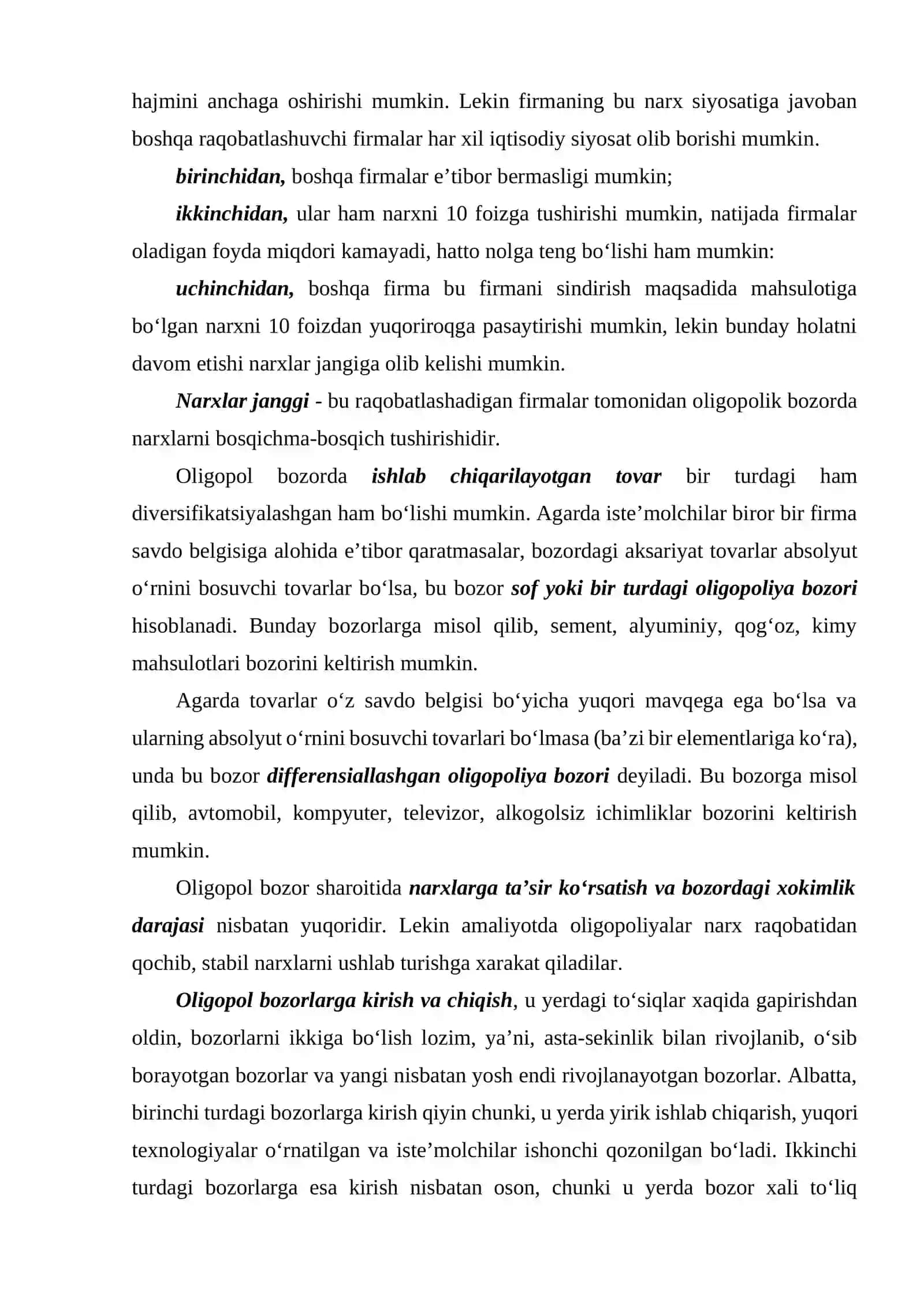 Nomukammal raqobat - oligopoliya va monopol raqobat 4