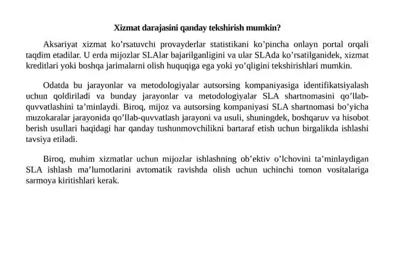 SLA (Service Level Agreement) 4