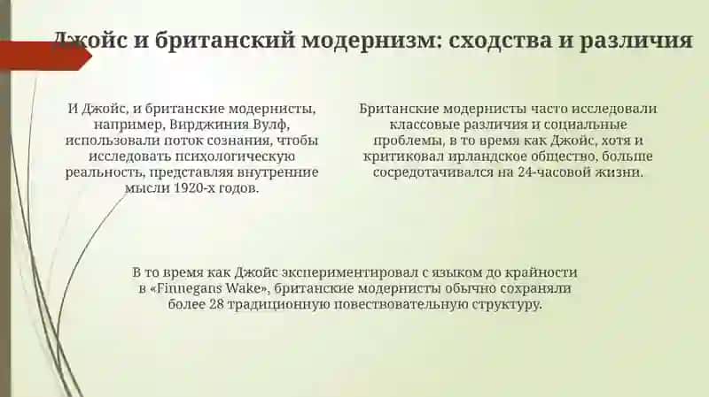 Творчество Дж Джойса и британский модернизм 4