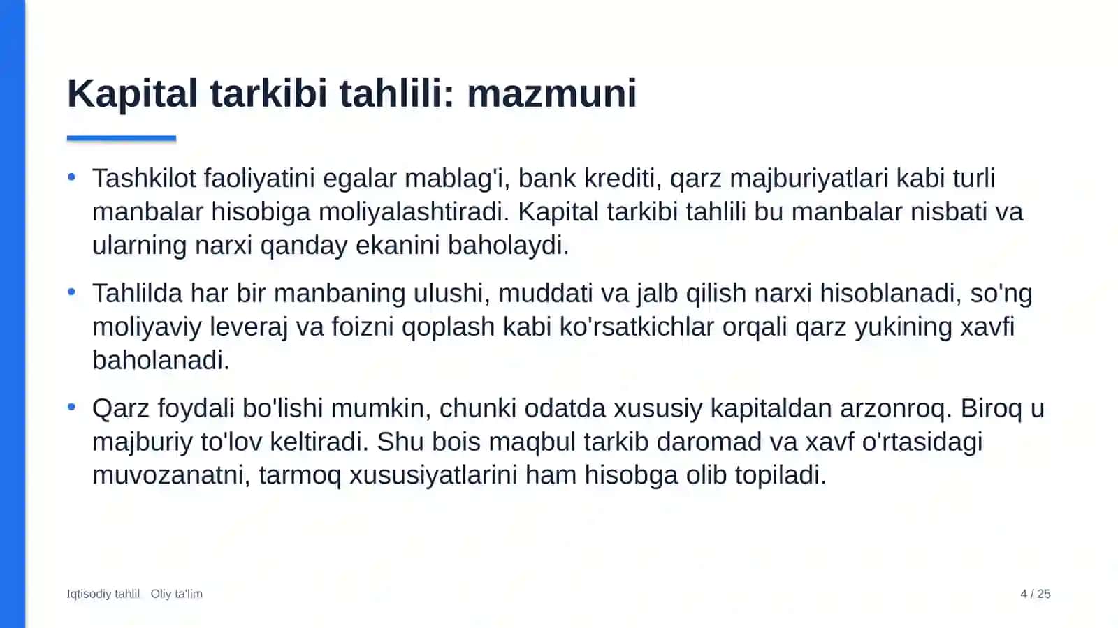 Kosmetologiya klinikalarida kapital tarkibi tahlili 4