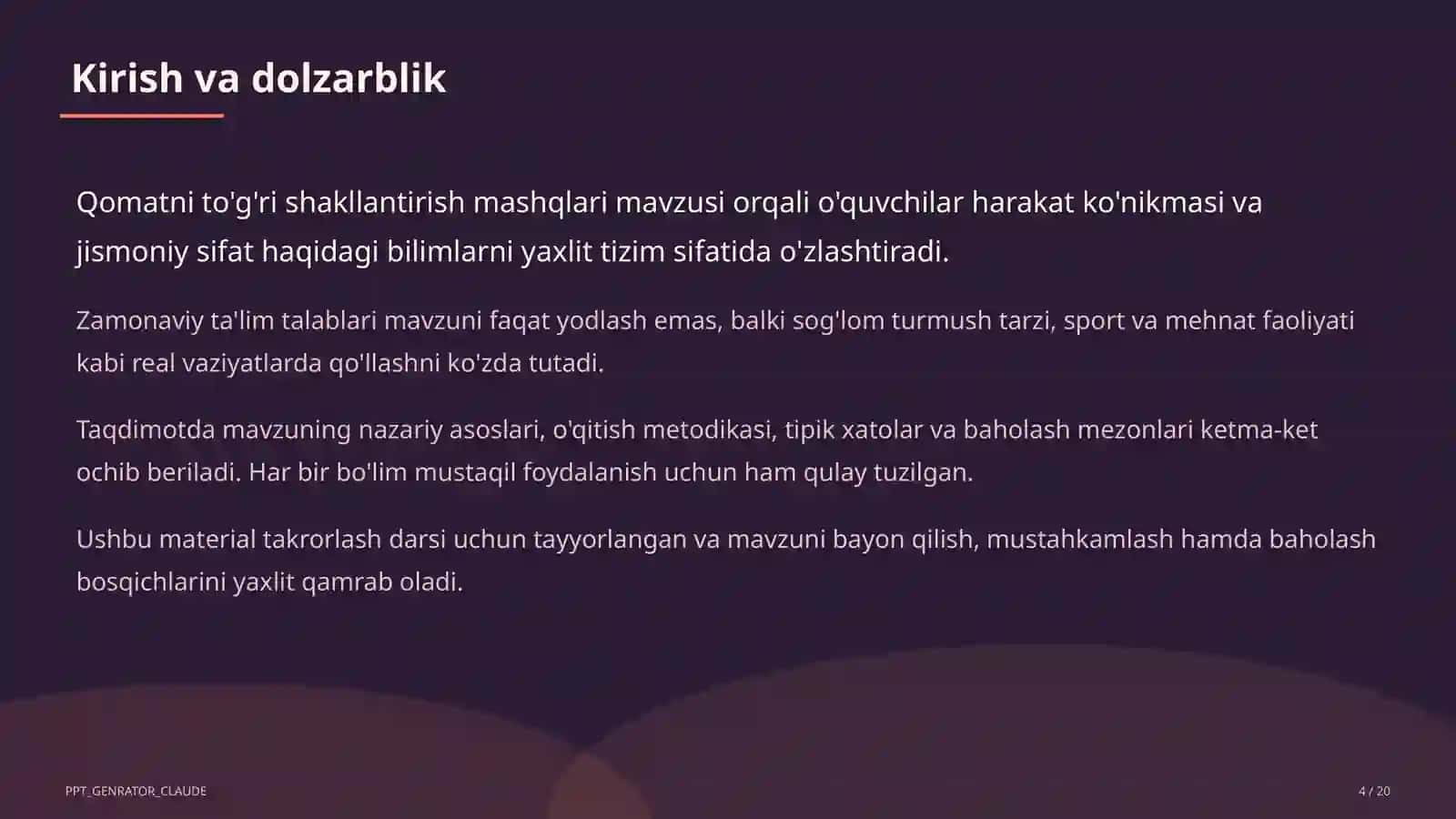 Qomatni to'g'ri shakllantirish mashqlari (2-sinf) 4