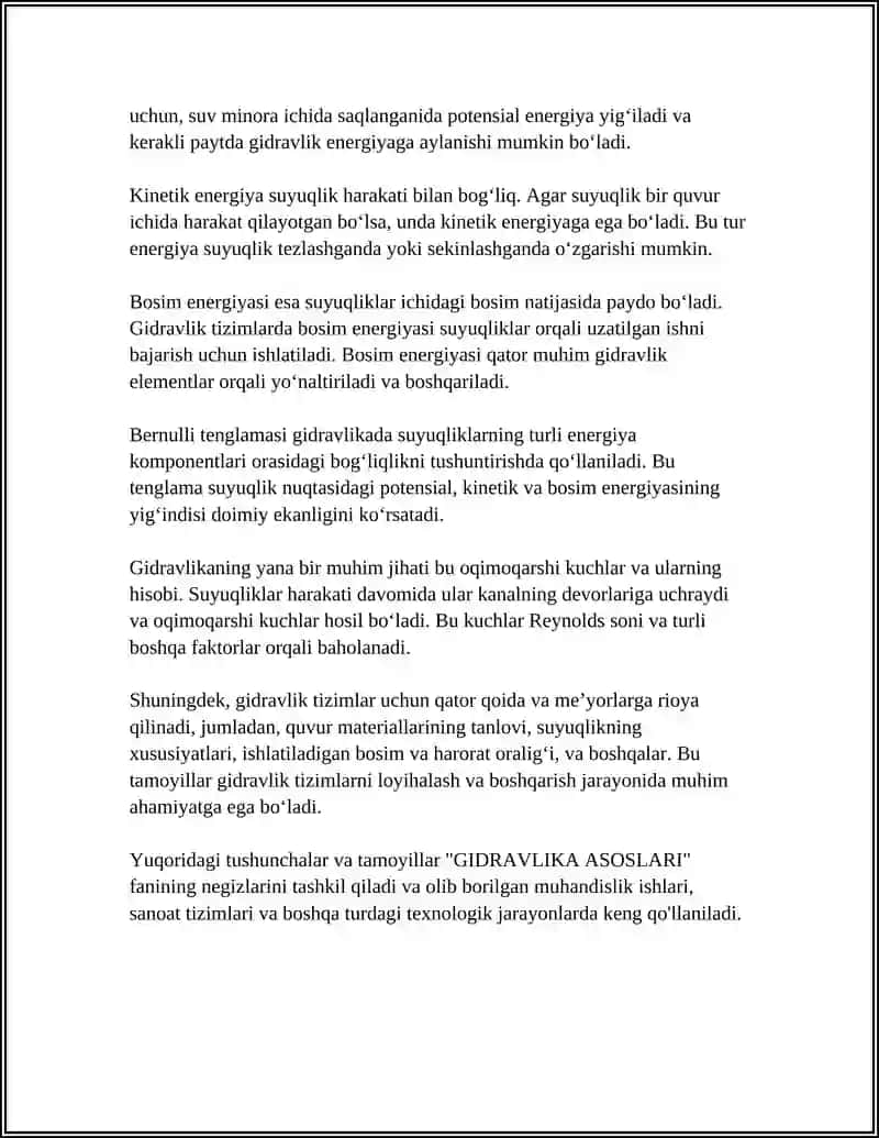GIDRAVLIKA ASOSLARI 4