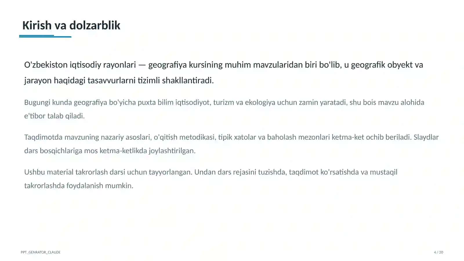 O'zbekiston iqtisodiy rayonlari (9-sinf) 4