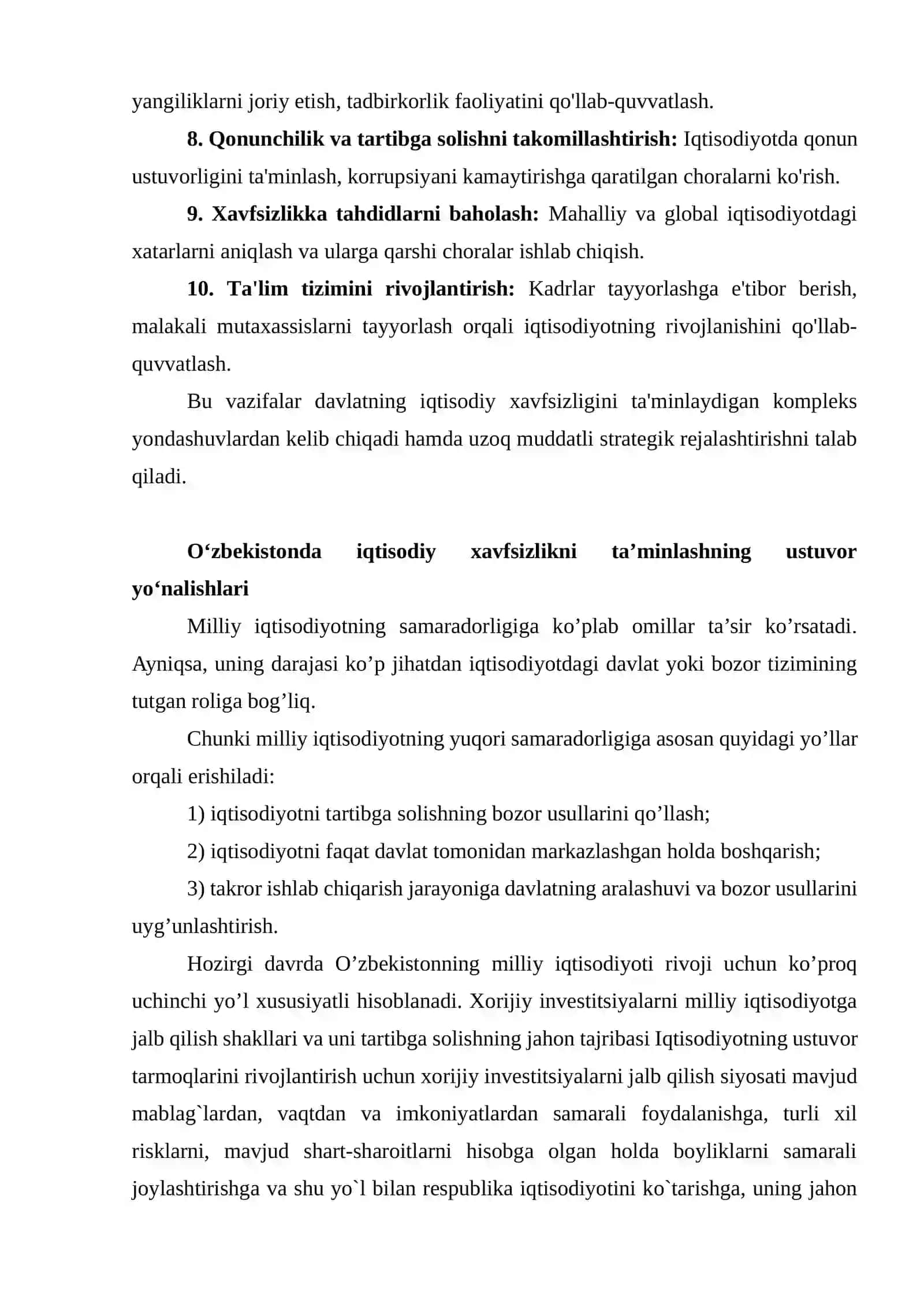 IQTISODIYOTNI DAVLAT TOMONIDAN TARTIBGA SOLISH VA IQTISODIY XAVFSIZLIK 4