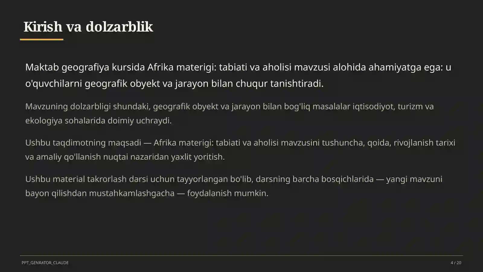 Afrika materigi: tabiati va aholisi (7-sinf) 4