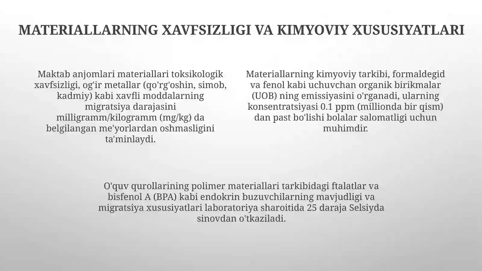 Maktab jihozlarining va o‘quv qurollarining sanitariya va gigienasi 4